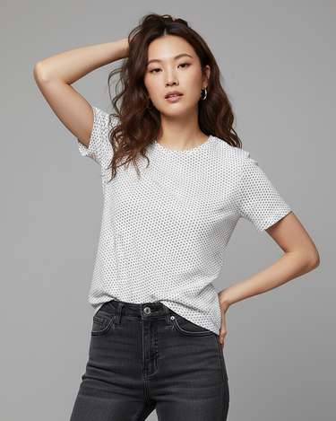 Shining Stars Crew Neck Short Sleeve All over Graphic Tee