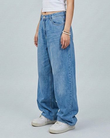 Shadow Core Baggy Denim Jeans Denim Blue