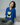 Moschino Embroidered Patched Oversized V-Neck Tee Blue