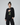 Rose Embroidered Patched Long Sleeves Oversized Tee Black