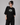 Slogan Embroidered Patched Drop Shoulder Oversized Tee Black
