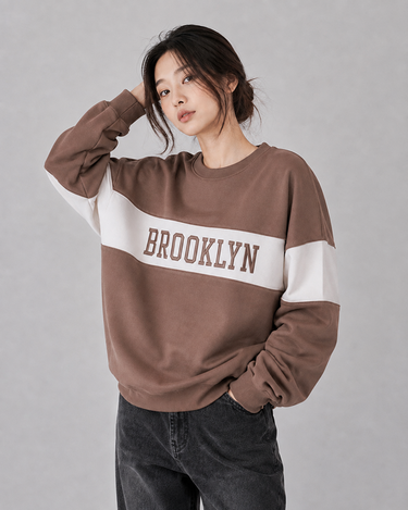 Brooklyn Varsity Oversized Embroidered Sweatshirt