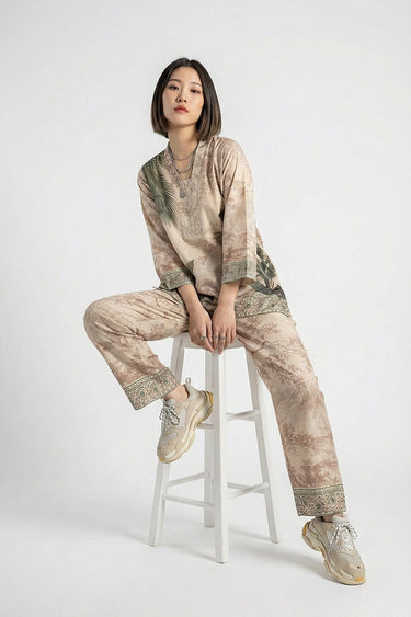 Arica Palm Printed Swiss Lawn Co-Ord Set