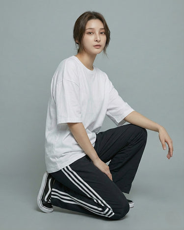 Oversized Tee & Striped Trouser Pant Tracksuit