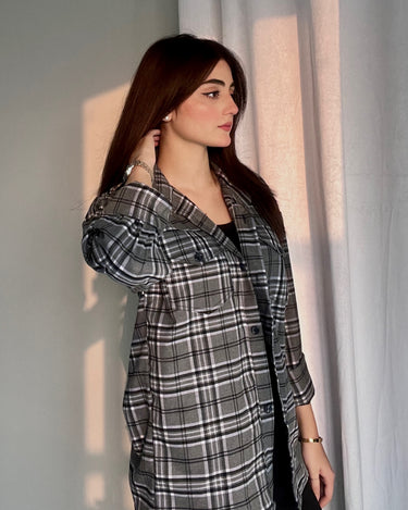 Shepherd Plaid Flannel Oversized Shacket
