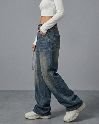 Shadow Core Baggy Denim Jeans Acid Faded