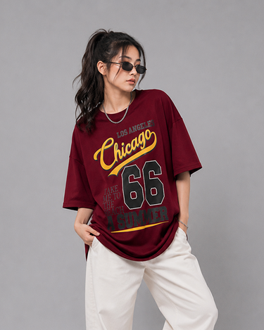 Chicago Graphic Drop Shoulder Oversized T-shirt