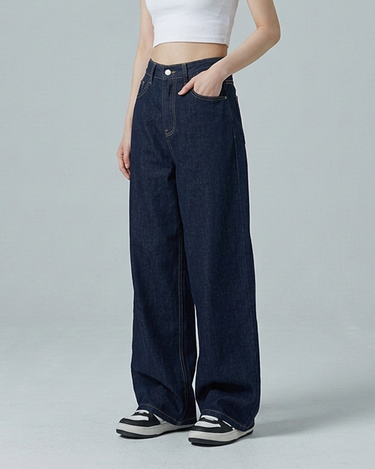 Shadow Core Baggy Denim Jeans Deep Blue