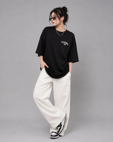 California USA Graphic Drop Shoulder Oversized T-shirt