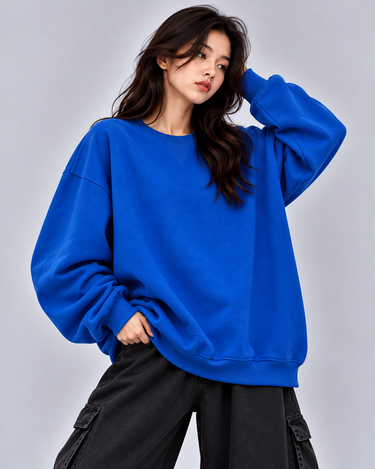 Basic Oversized Fit Sweatshirt Royal Blue