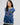 London Embroidered Zipper Baseball Jacket Blue
