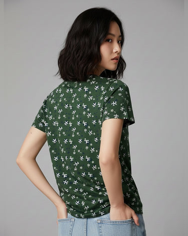 Joyful Bundles Crew Neck Short Sleeve All over Graphic Tee