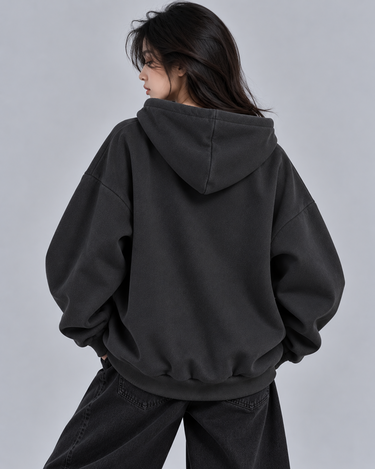 Los Angles Graphic Oversized Hood Dark Grey