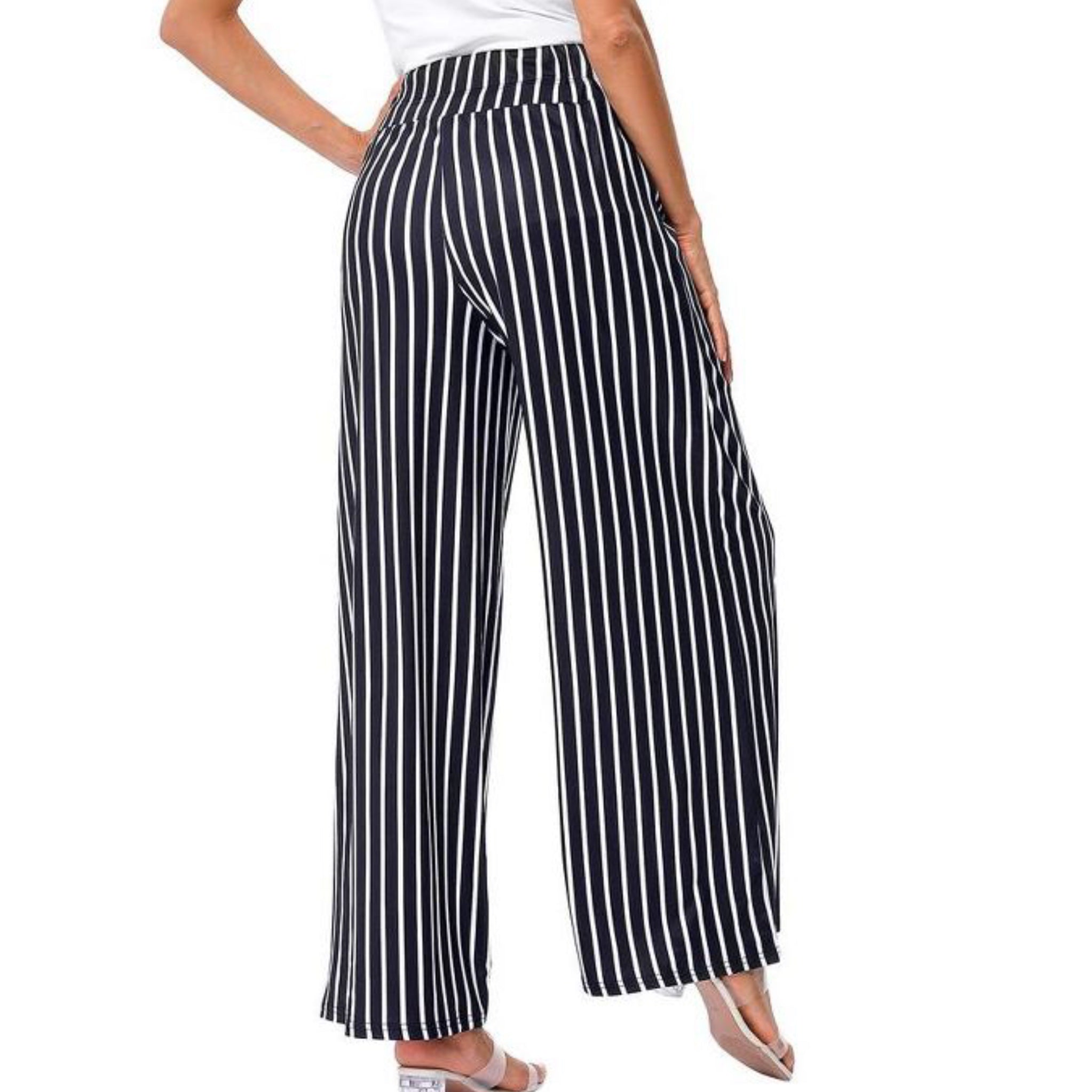 Striped Wide Leg Palazzo Trouser Pants