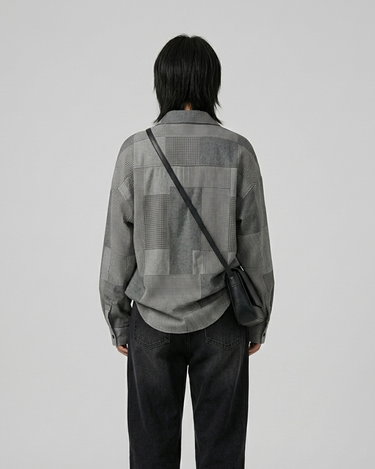 Asphalt Block Oversized Button-Up Shirt