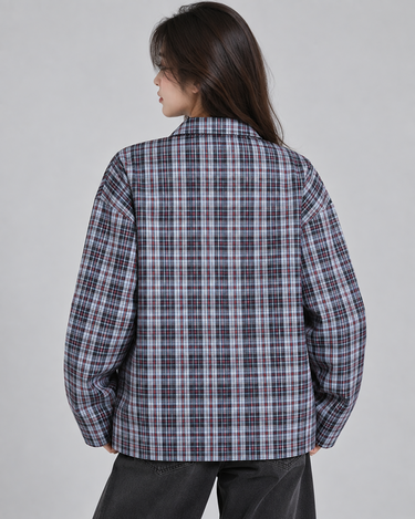 Oxford Plaid Oversized Coat Jacket