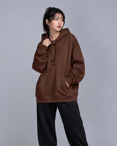 Premium Oversized Fit Pull Over Hoodie Brownie