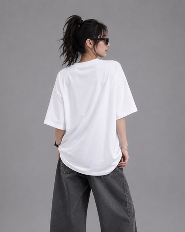 Fall In Love Girl Graphic Drop Shoulder Oversized T-shirt