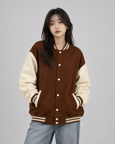 Moschino Bear Patched Baseball Jacket Brownie