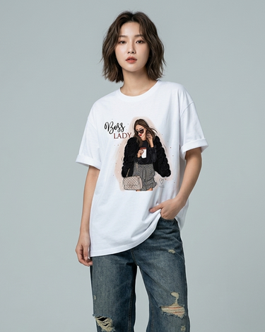 Boss Lady Graphic Drop Shoulder Oversized T-shirt
