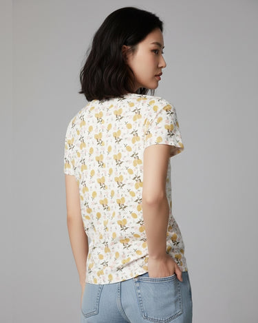 Fruity Crew Neck Short Sleeve All over Graphic Tee