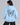 Butterflies & Flowers Graphic Oversized Pullover Hood Sky Blue