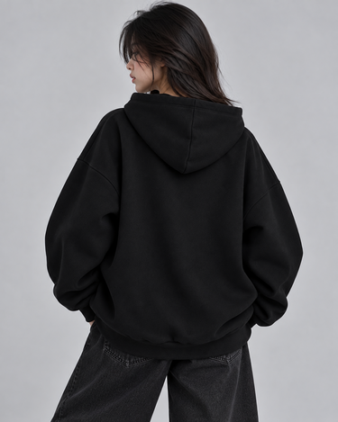 New York Graphic Oversized Hood Black