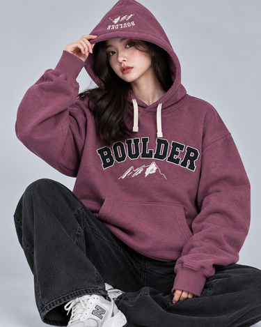 Boulder Mountain Embroidered Oversized Hoodie