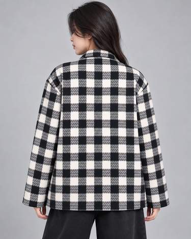 Monaco Check Oversized Coat Jacket