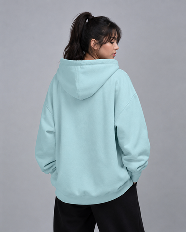 Mini Bear Embroidered Patched Oversized Pullover Hood