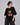 Coco Bear Embroidered Patched Drop Shoulder Oversized Tee Black