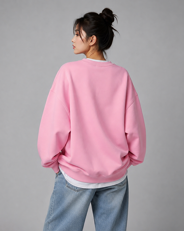 Paris Vacay Graphic Patched Oversized Sweatshirt