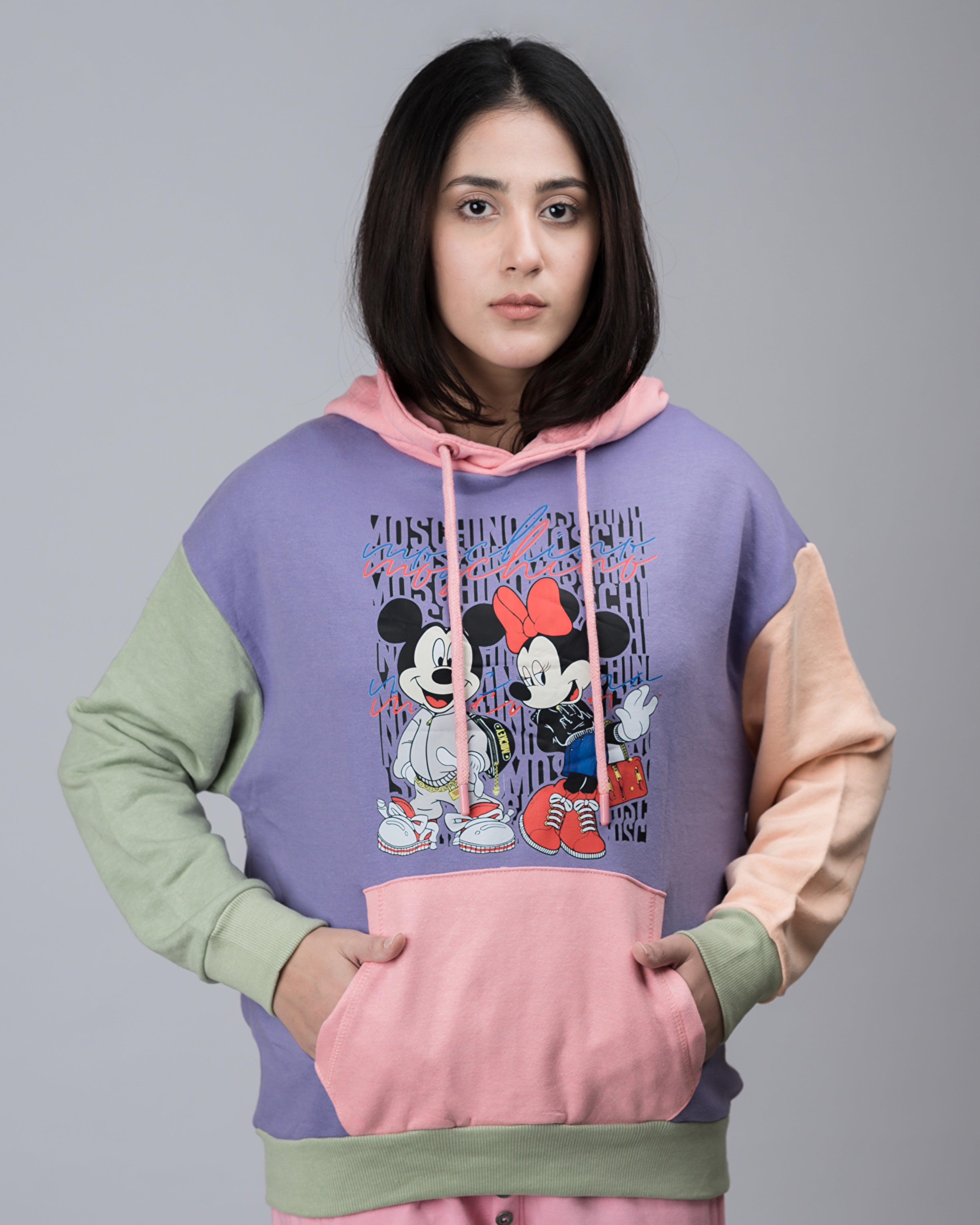 Moschino Contrast Colour Block Oversized Hood