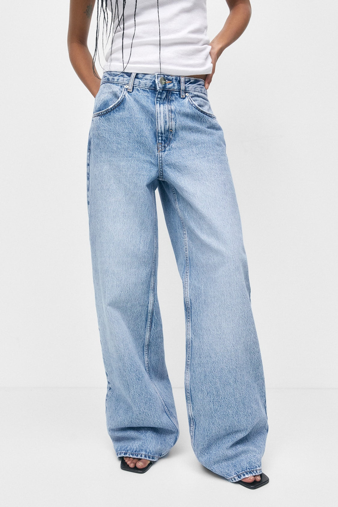 Sky blue Wide Leg High Rise Jeans