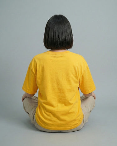 Lakers Graphic Vneck Drop Shoulder Oversized Tee Yellow