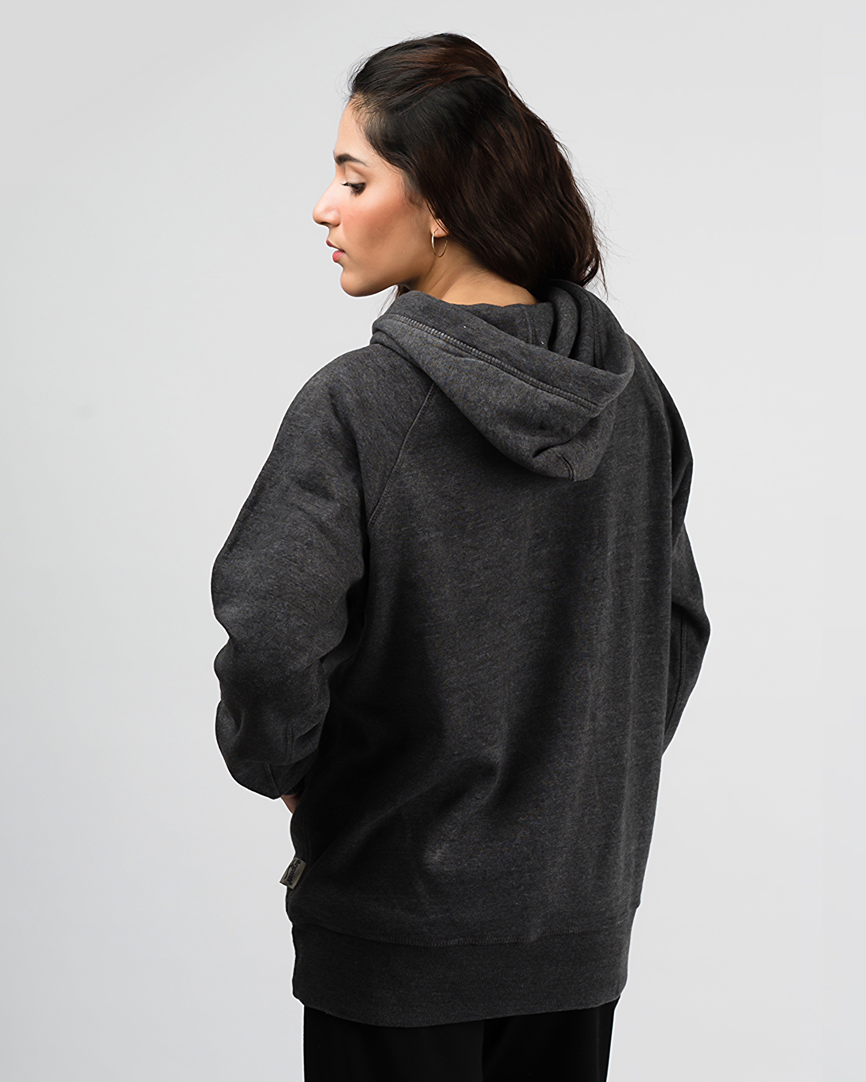 Premium Vintage Wash Oversized Hood Charcoal