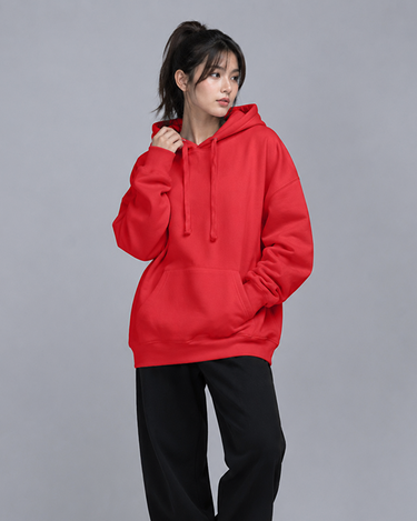 Premium Oversized Fit Pull Over Hoodie Red