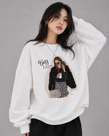 Boss Lady Graphic Oversized Sweatshirt