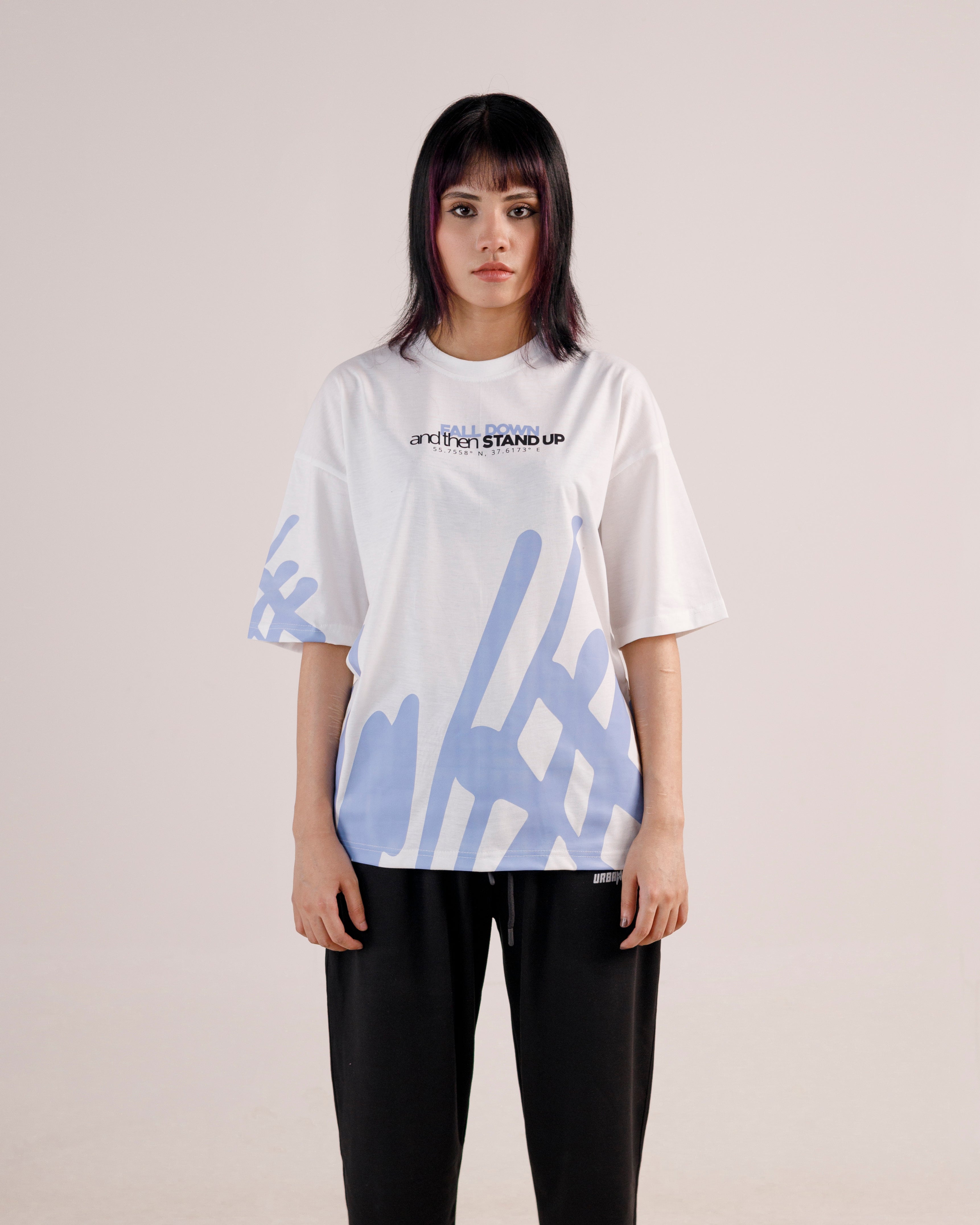 Fall Down Graphic Drop Shoulder Oversized Tee