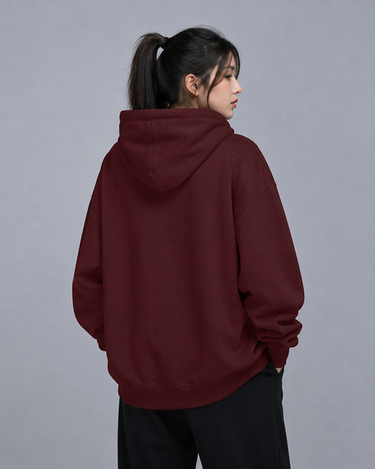 Premium Oversized Fit Pull Over Hood Maroon