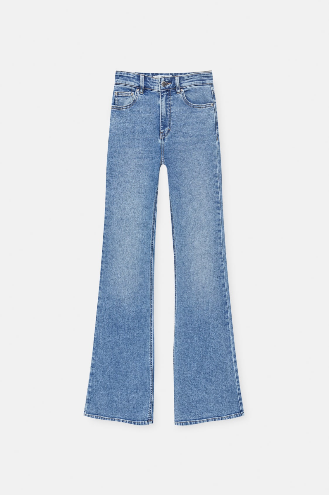 Denim Blue Flared High Waist Skinny Jeans