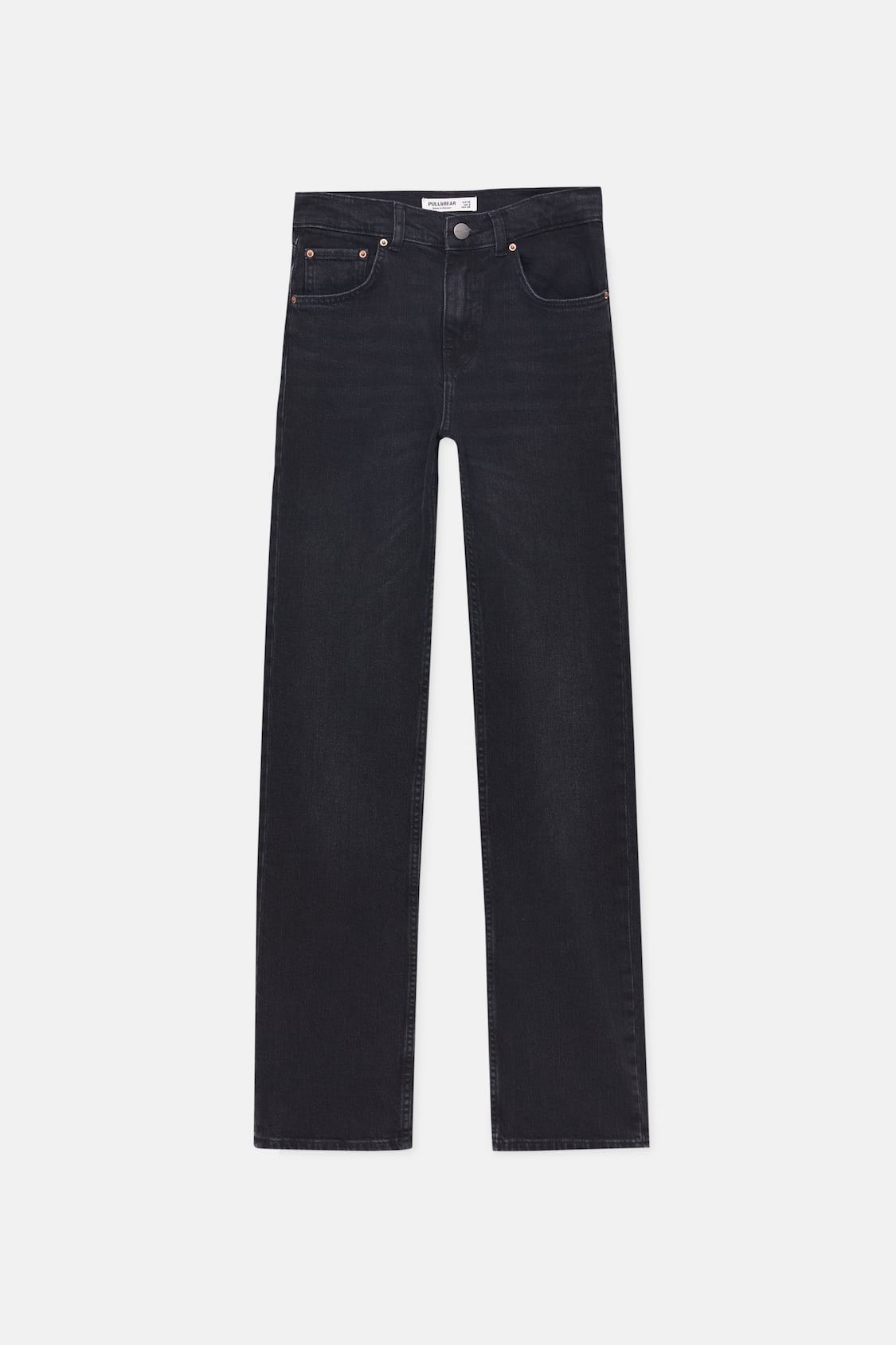 Black Slim Comfort Mid Waist Straight Jeans