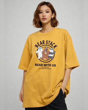 Bear Stack Graphic Drop Shoulder oversized Tee