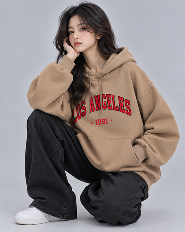 Los Angeles Graphic Oversized Hood Sand
