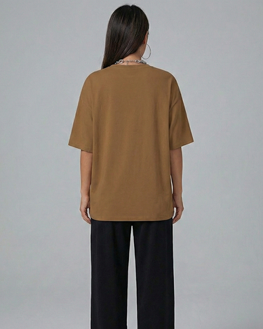 Over It Graphic Drop Shoulder Oversized Tee