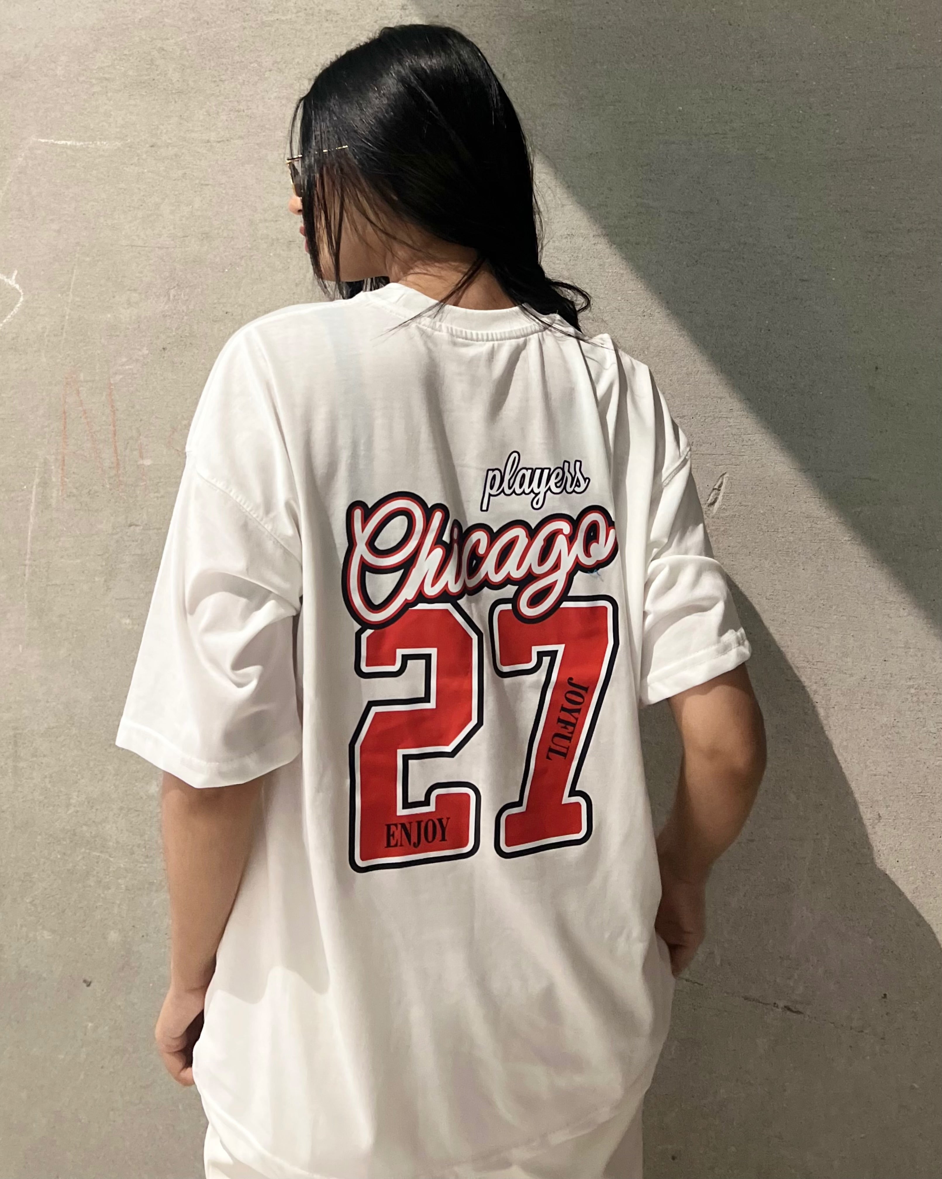 Chicago Players Graphic Drop Shoulder Oversized T-shirt