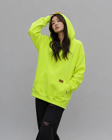 Premium Oversized Fit Pull Over Hood Neon Green
