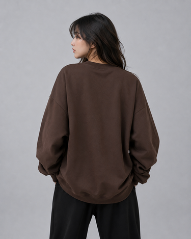 Gratitude Bear Embroidered Patched Oversized Sweatshirt