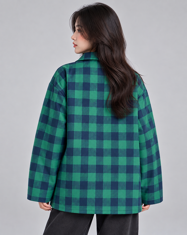 Evergreen Heritage Check Oversized Coat Jacket