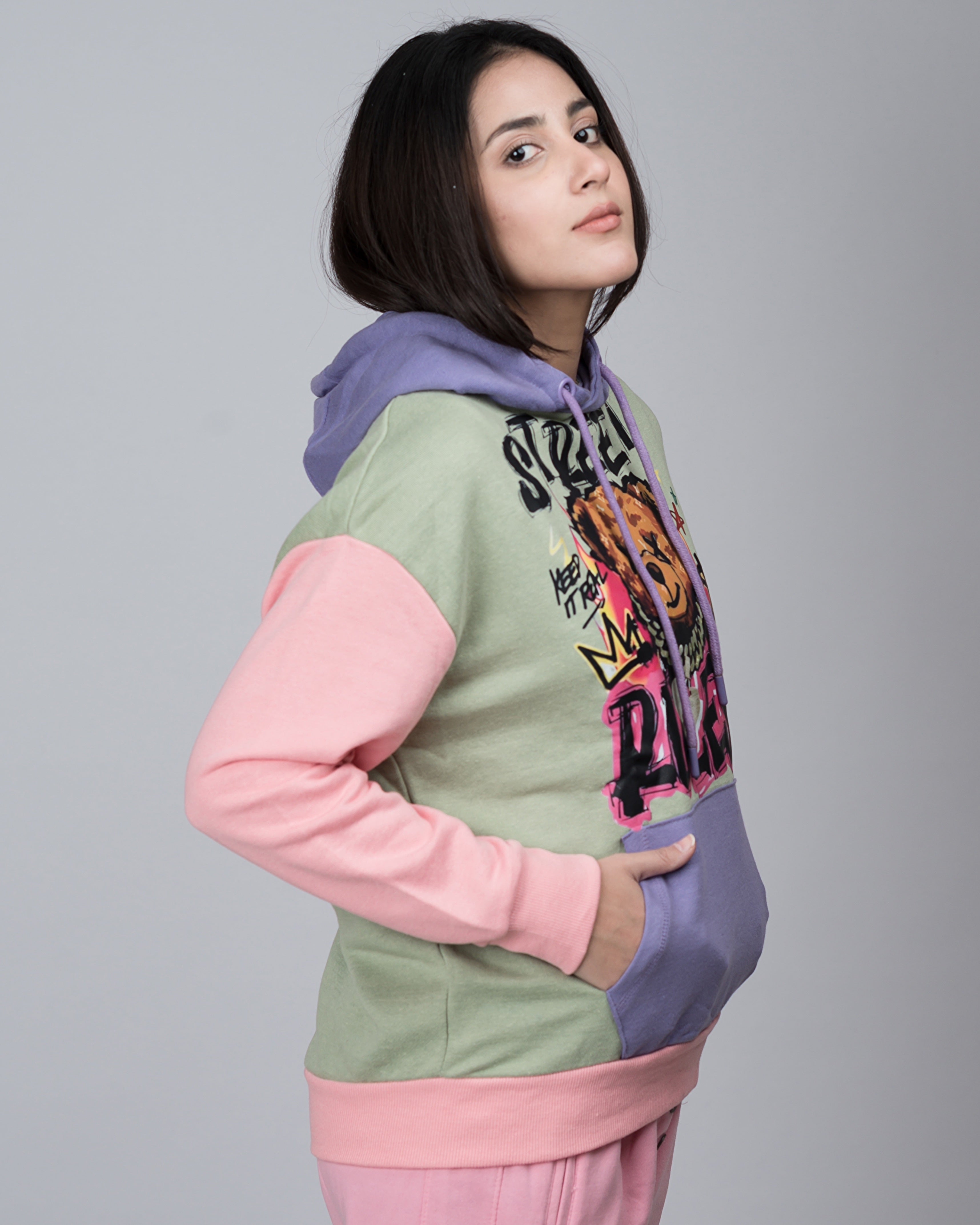 Street Rules Contrast Colour Block Oversized Hood